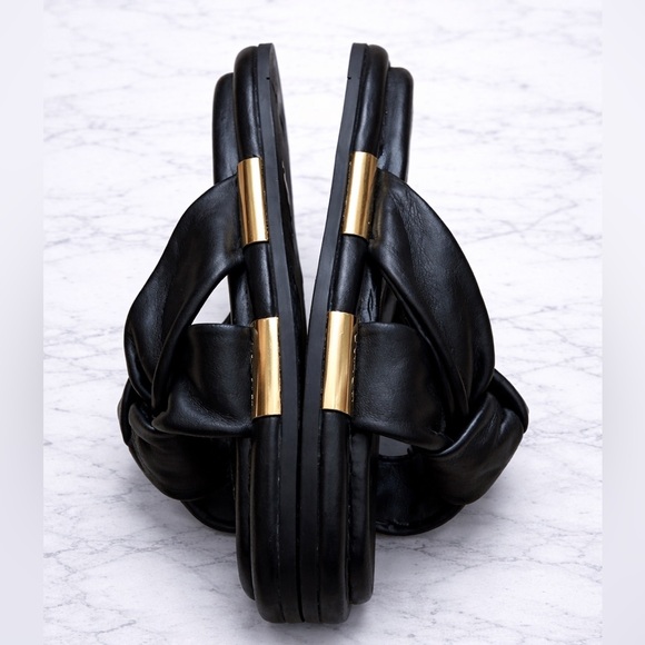 Coach Black Slide Sandals with Gold Accent - Picture 7 of 12